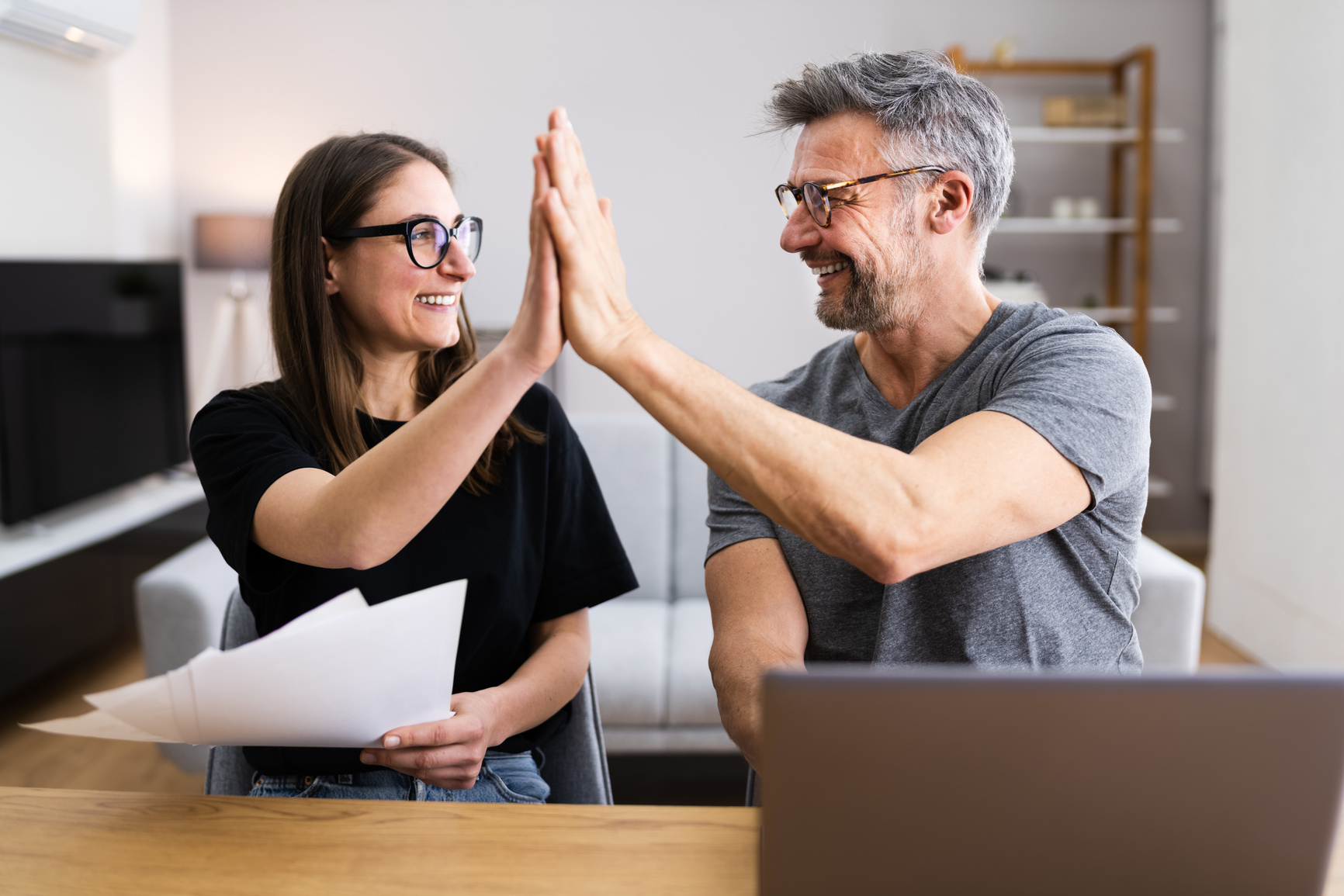 Couple Doing Taxes And Family Budget